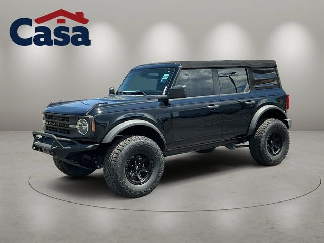 2022 Ford Bronco Base in Shadow Black — front three-quarter view