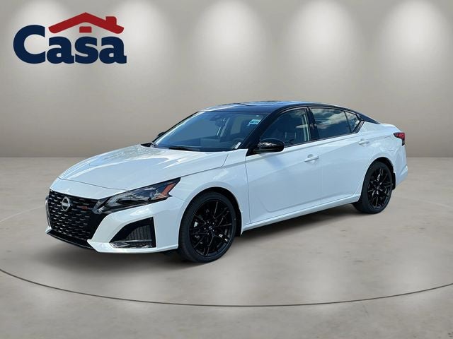 2026 Nissan Altima 2.5 SR in Pearl White/Super Black — front three-quarter view