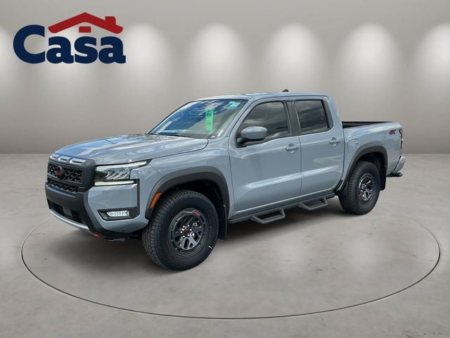 2026 Nissan Frontier PRO-4X in Boulder Gray Pearl — front three-quarter view