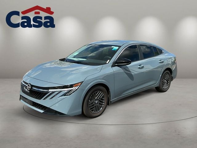 2026 Nissan Sentra SV in Atlantic Gray Metallic — front three-quarter view