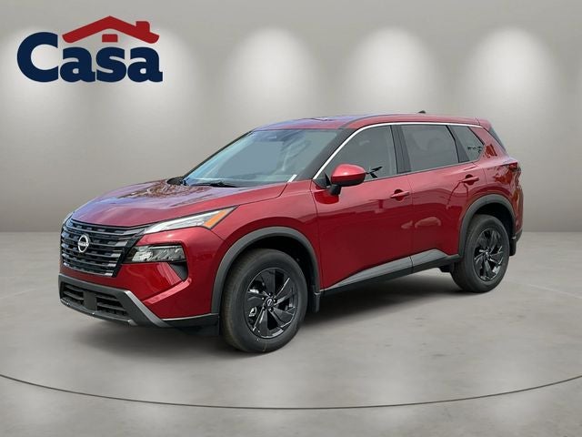 2026 Nissan Rogue SV in Scarlet Ember Tintcoat — front three-quarter view